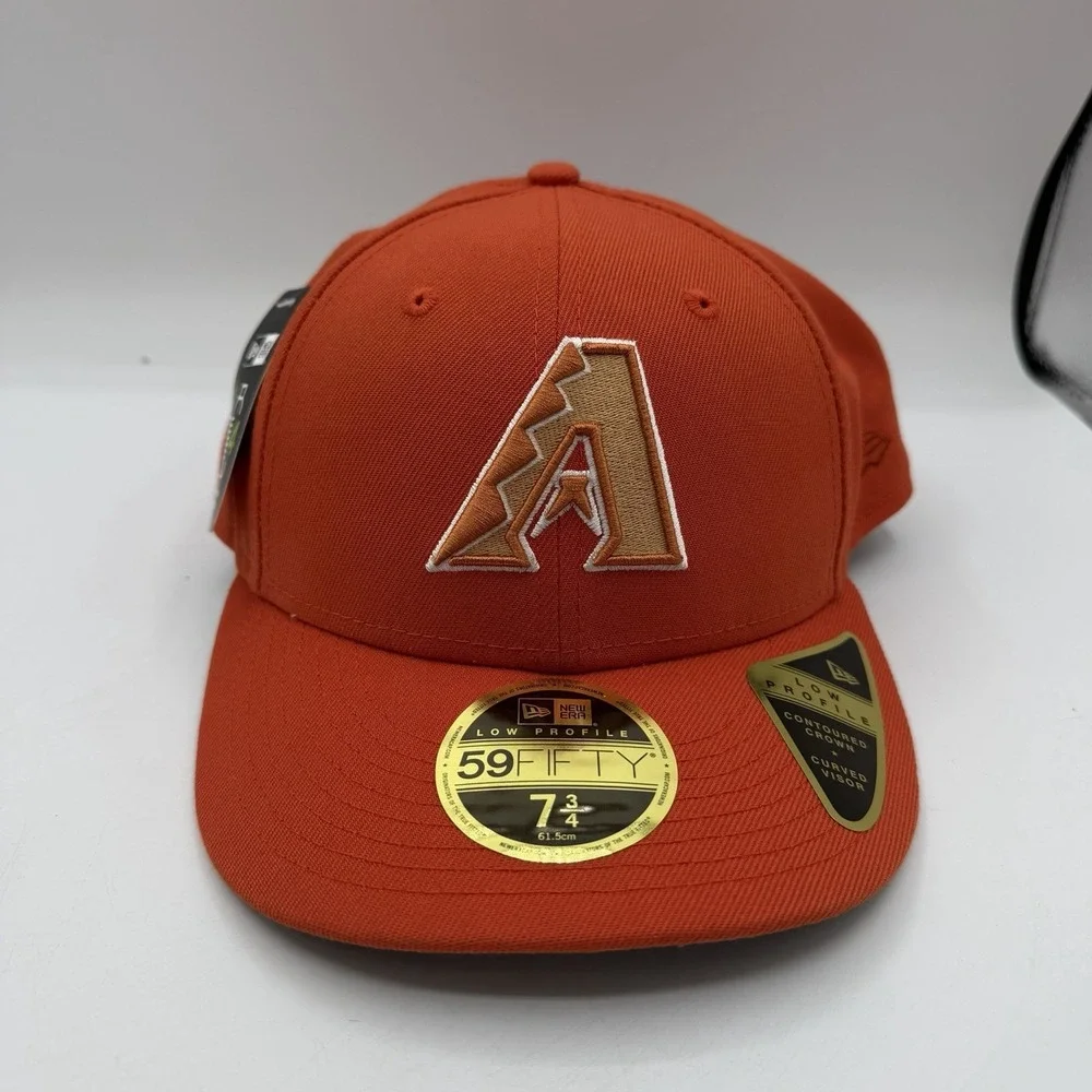 New Era 59Fifty Arizona Diamondbacks Hat Cap 7 3/4 Orange Low Profile Fitted MLB